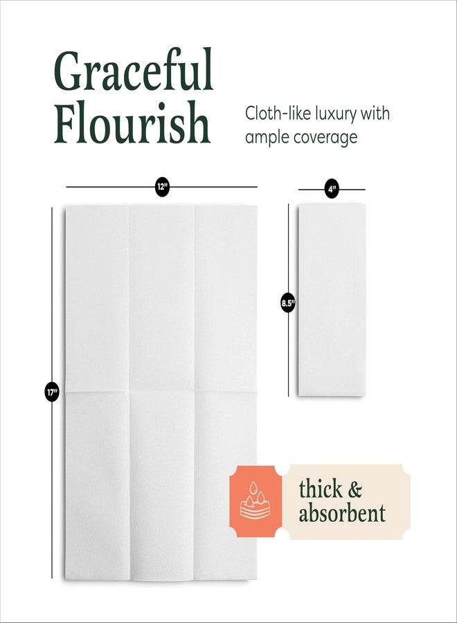 BloominGoods Linen-Feel European-White Paper Napkins - Decortive Cloth-Like Disposable Dinner Napkins - Soft And Absorbent. For Kitchen, Party, Wedding, Bathroom Or Any Occasion. (Pack of 200) - Image 3